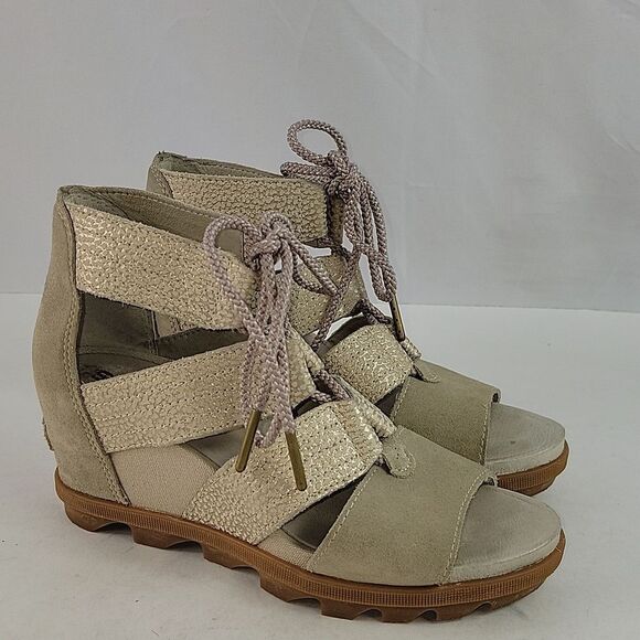 Sorel Joanie II Lace Wedge Women's Sandals - Picture 1 of 13